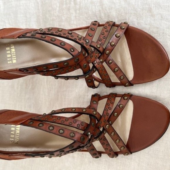 Stunning Stuart Weitzman Cognac Leather Heels - Picture 4 of 6